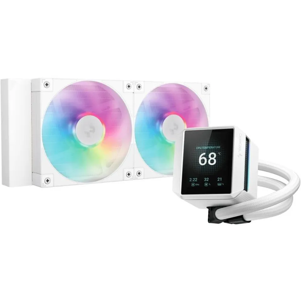 DeepCool Mystique 240 ARGB LCD Blanco Refrigeración Líquida