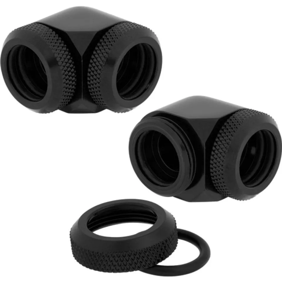 Corsair Hydro X Series XF Pack de 2 Rígido 14 mm 90° Negro