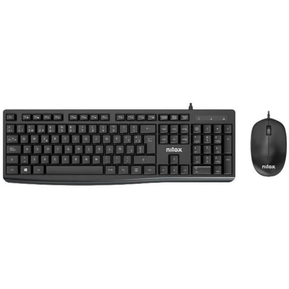 Nilox Combo de Teclado y Ratón Cable Negro QWERTY Español