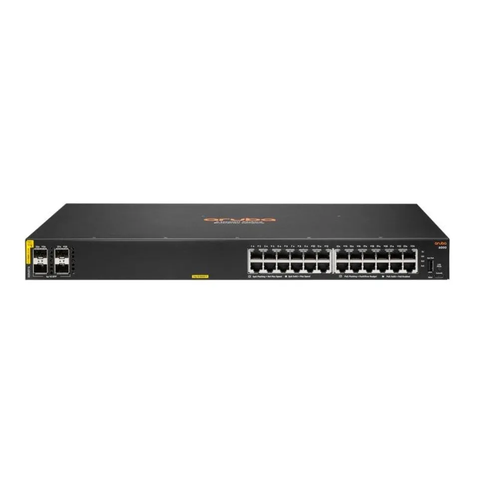 HPE Aruba CX 6000 Switch 24 Puertos RJ-45 4 SFP 56Gbps 370W PoE Gestionado