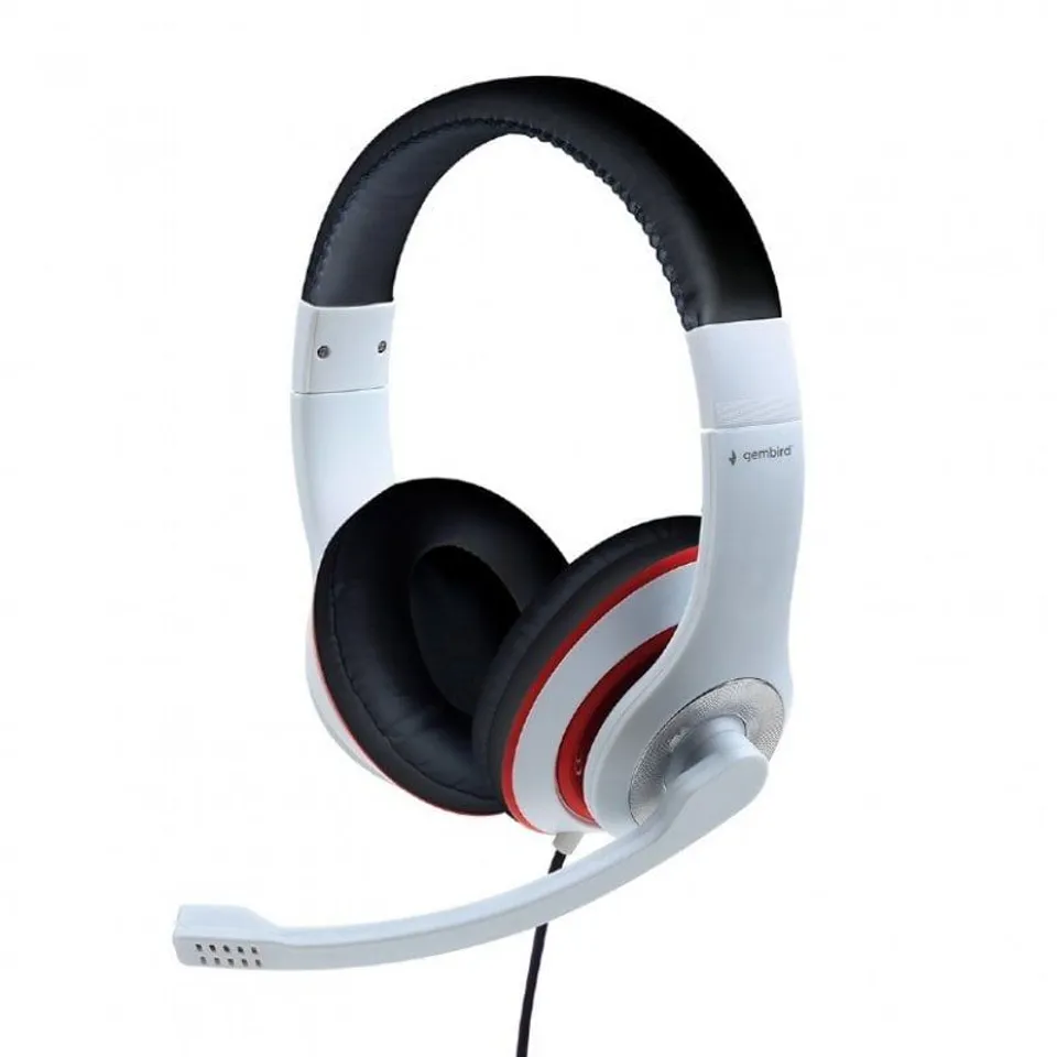 Gembird MHS-03-WTRDBK Blanco/Rojo