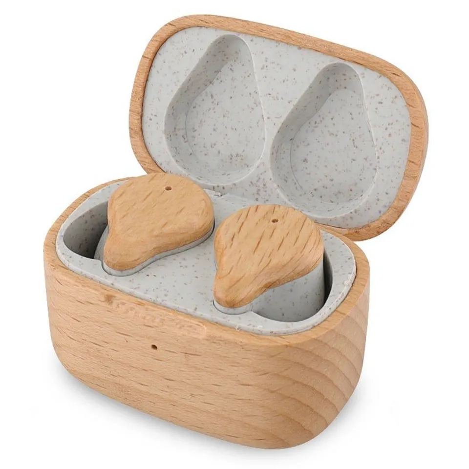Prixton Eco TWS163 Auriculares Inalámbricos Bluetooth Madera de Haya