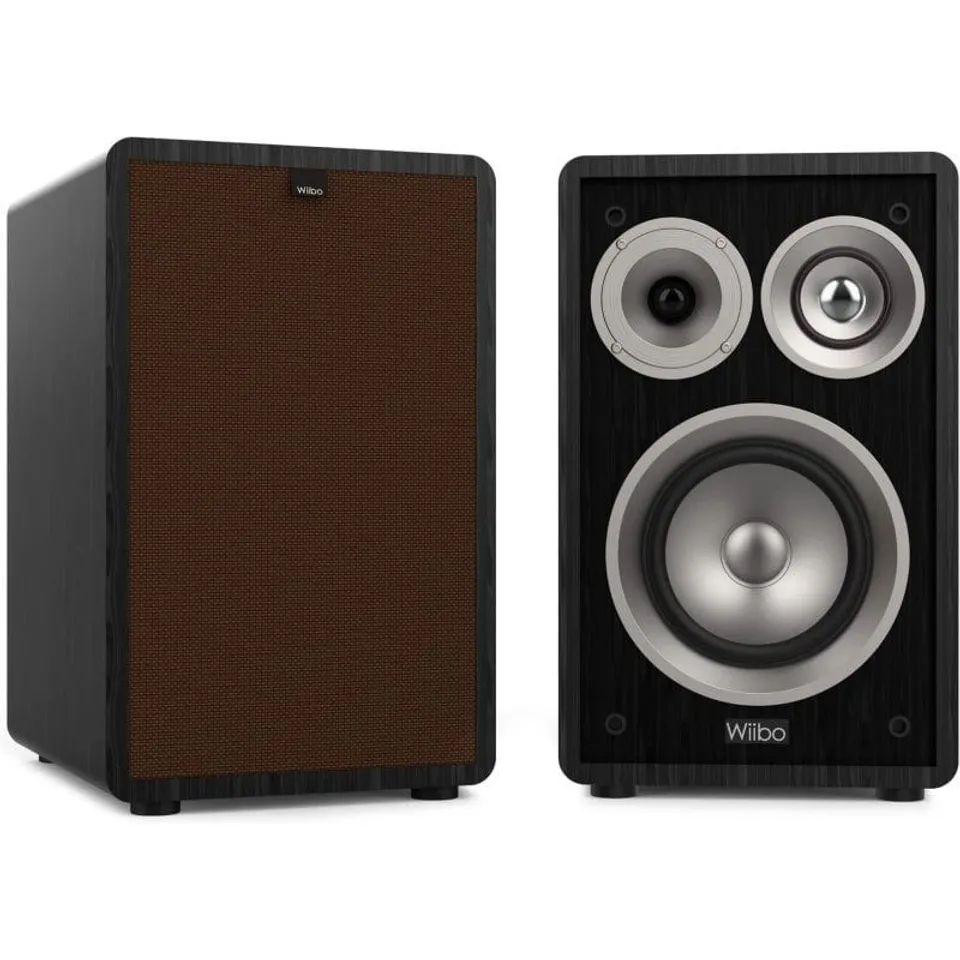 Wiibo Vintage 6 Altavoces Estantería 3 Vías 100W Negros