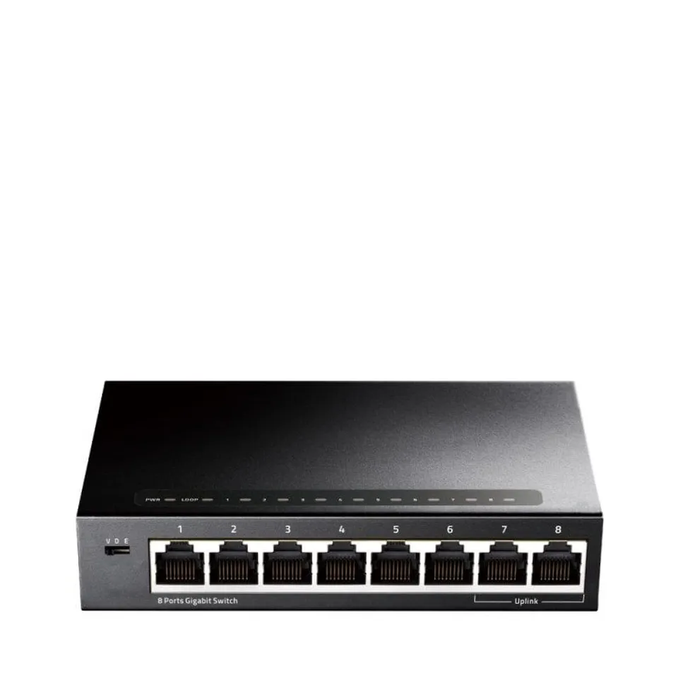 CUDY Switch 8 Puertos Gigabit Ethernet 16Gbps Full Duplex VLAN Negro