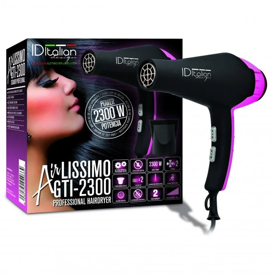 Italian Design GTI Airlissimo Secador 2300W Negro/Rosa