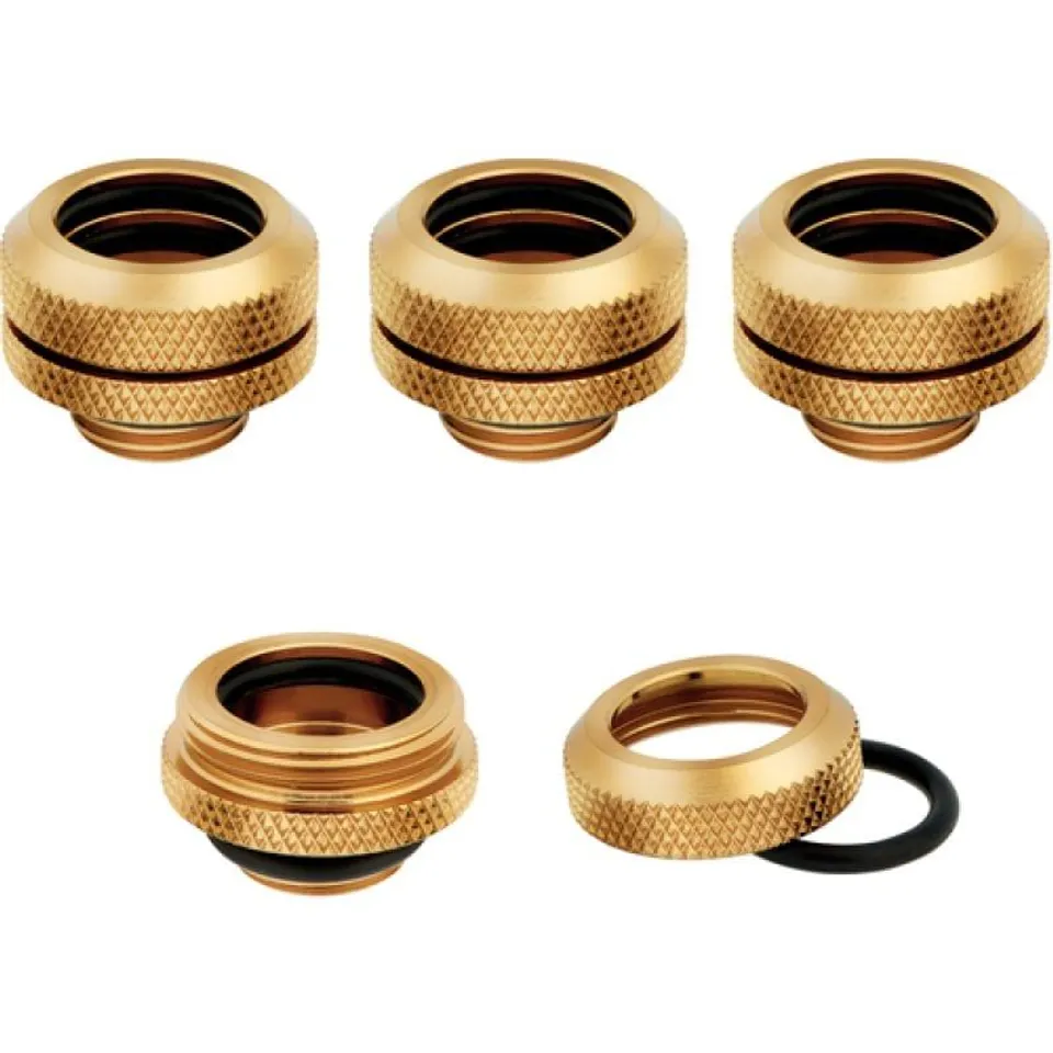 Corsair Hydro X Series XF Conector Rígido 14 mm x4 Dorado