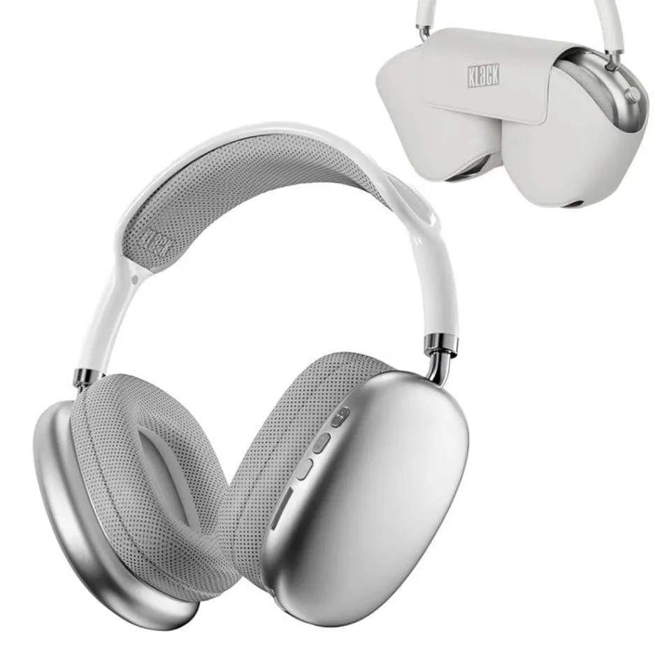 Klack Pro Max Auriculares Bluetooth con Funda Blancos