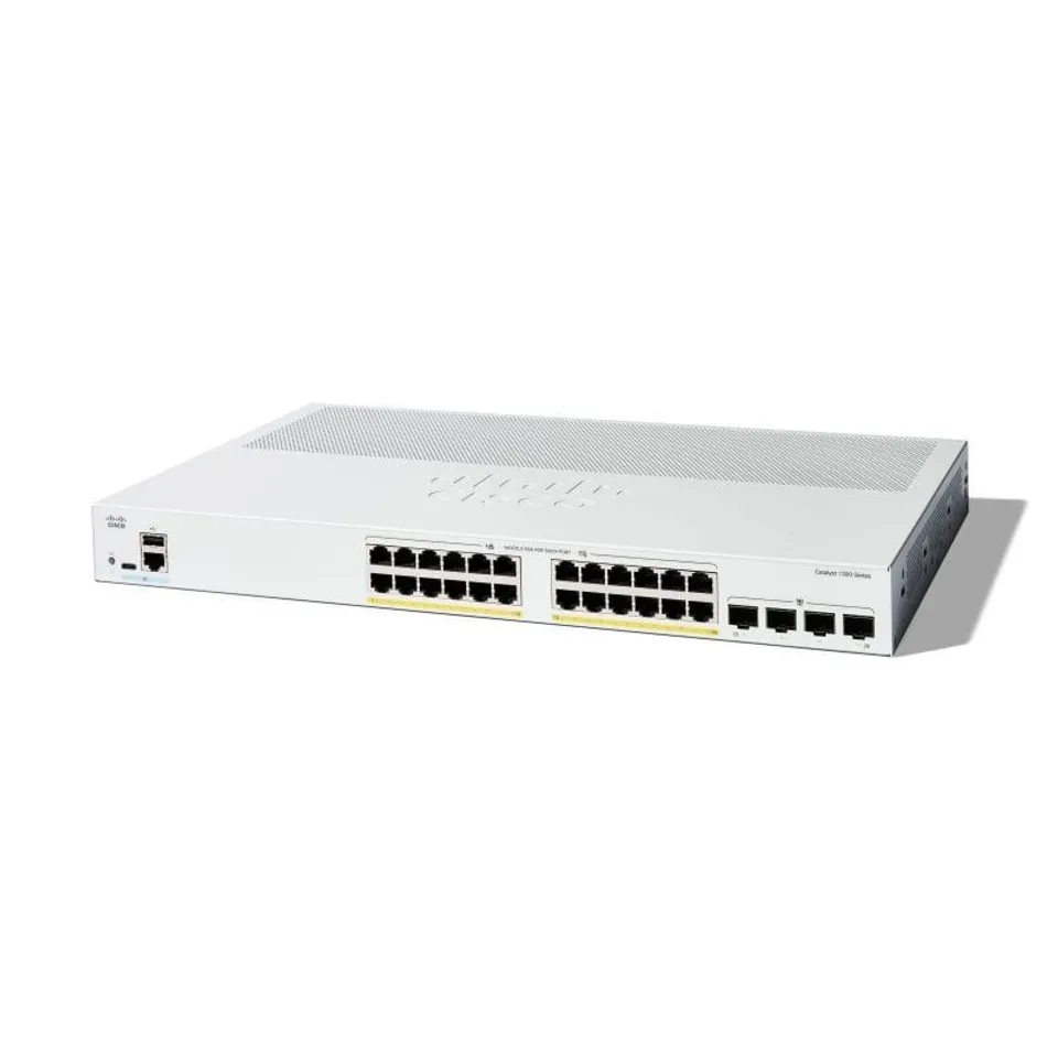 Cisco Switch 24 Puertos Gigabit PoE+ 4 SFP Gestionado QoS VLAN 56Gbps
