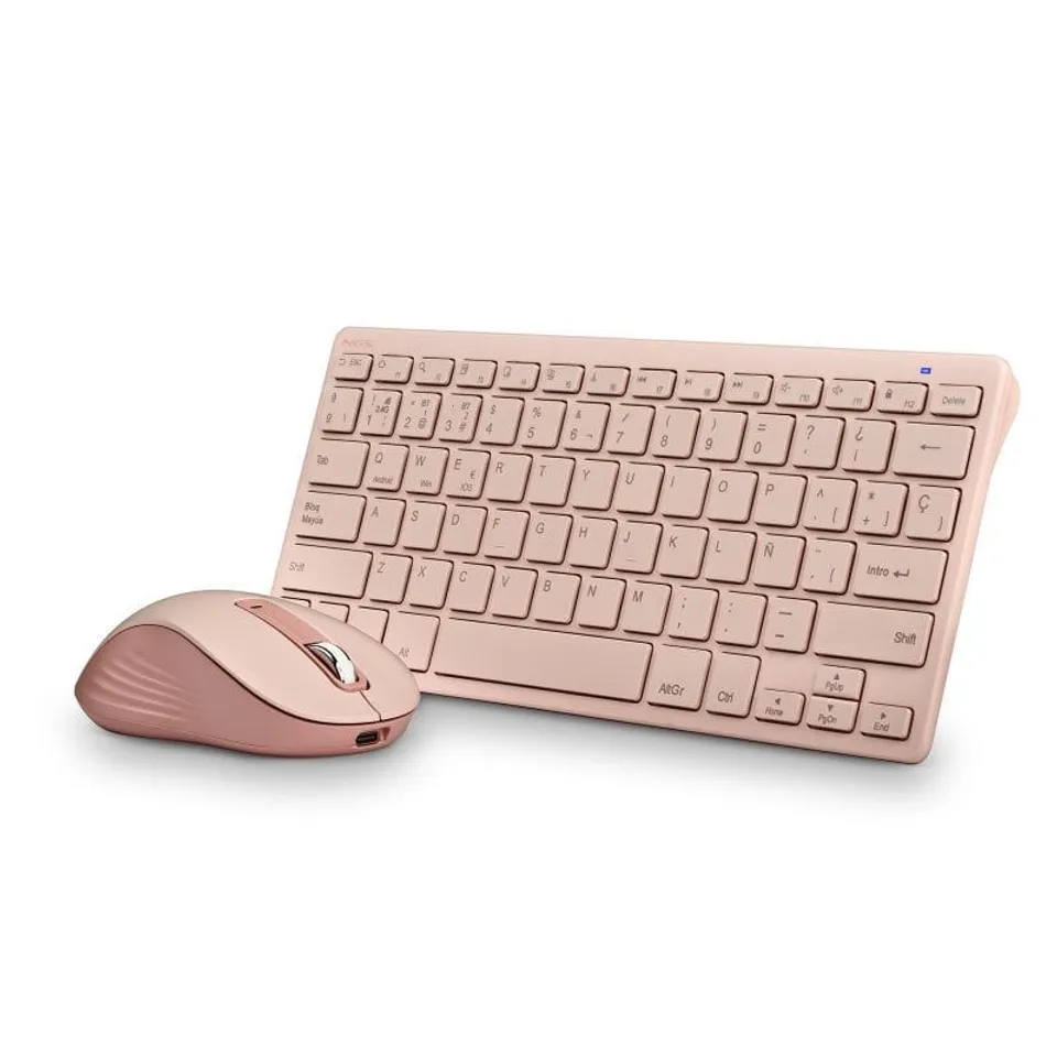 NGS Fantasy Kit Teclado+Ratón Rosa Recargable 12 Teclas
