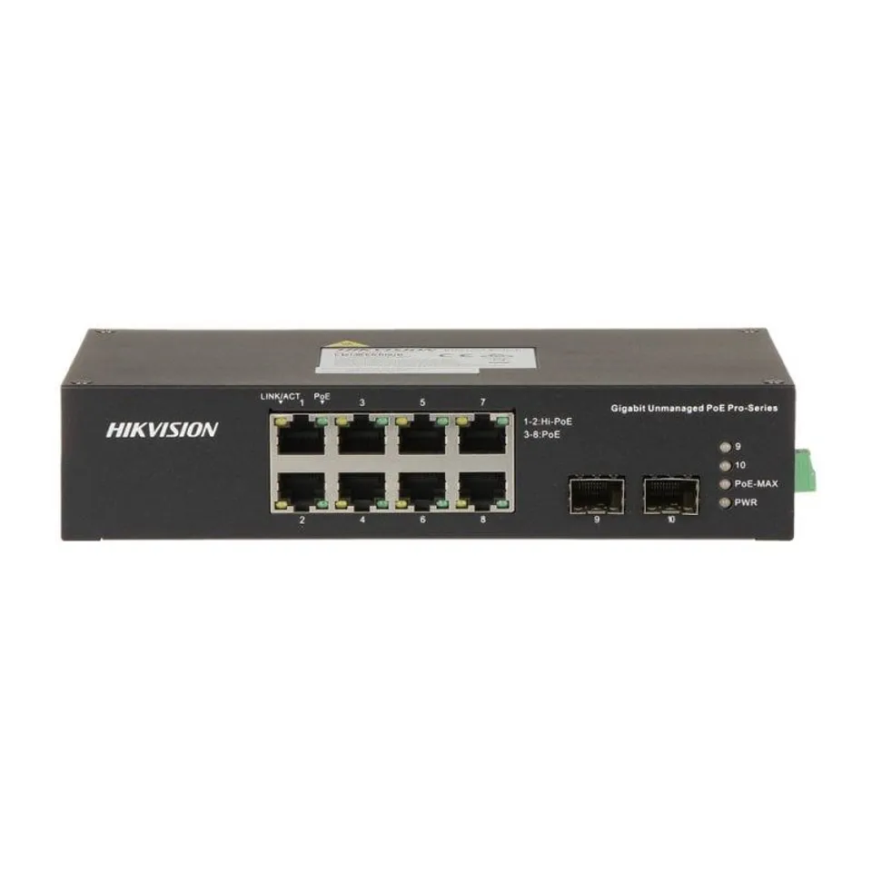 Hikvision DS-3T0510HP-E/HS Switch PoE 8 Puertos Gigabit 110W Hi-PoE