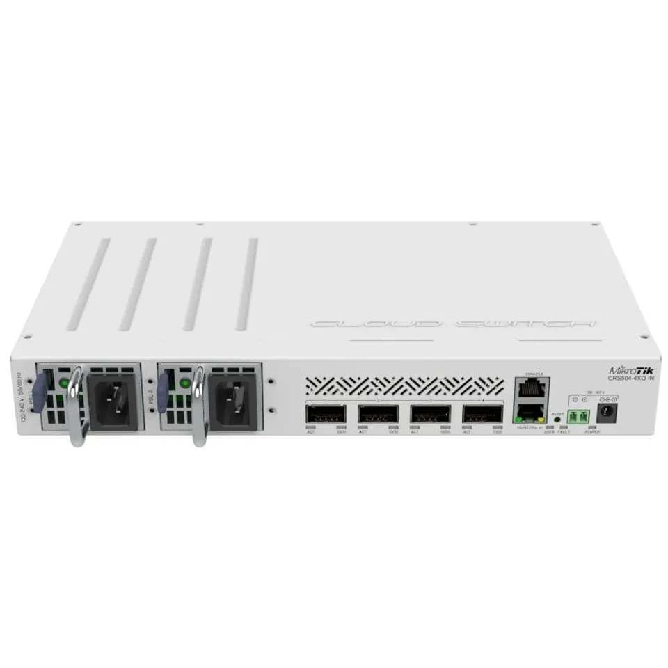 MikroTik CRS504-4XQ-IN Switch 4 Puertos QSFP28 1 Puerto Ethernet 3 PoE