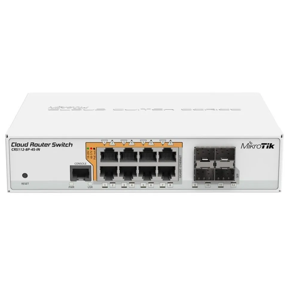 Mikrotik CRS112-8P-4S-IN Switch Gigabit 8 Puertos 4 SFP PoE