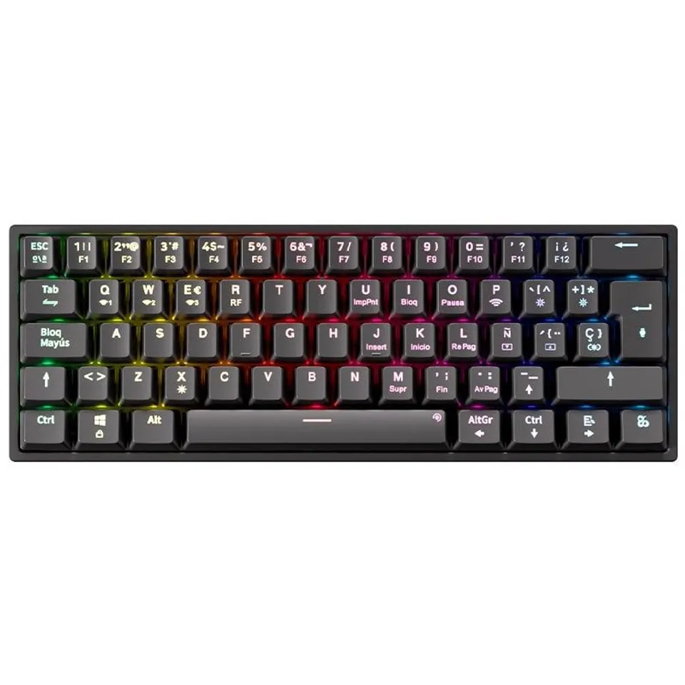 Newskill Pyros V2 Teclado Mecánico Gaming Inalámbrico 60% Hotswap Negro