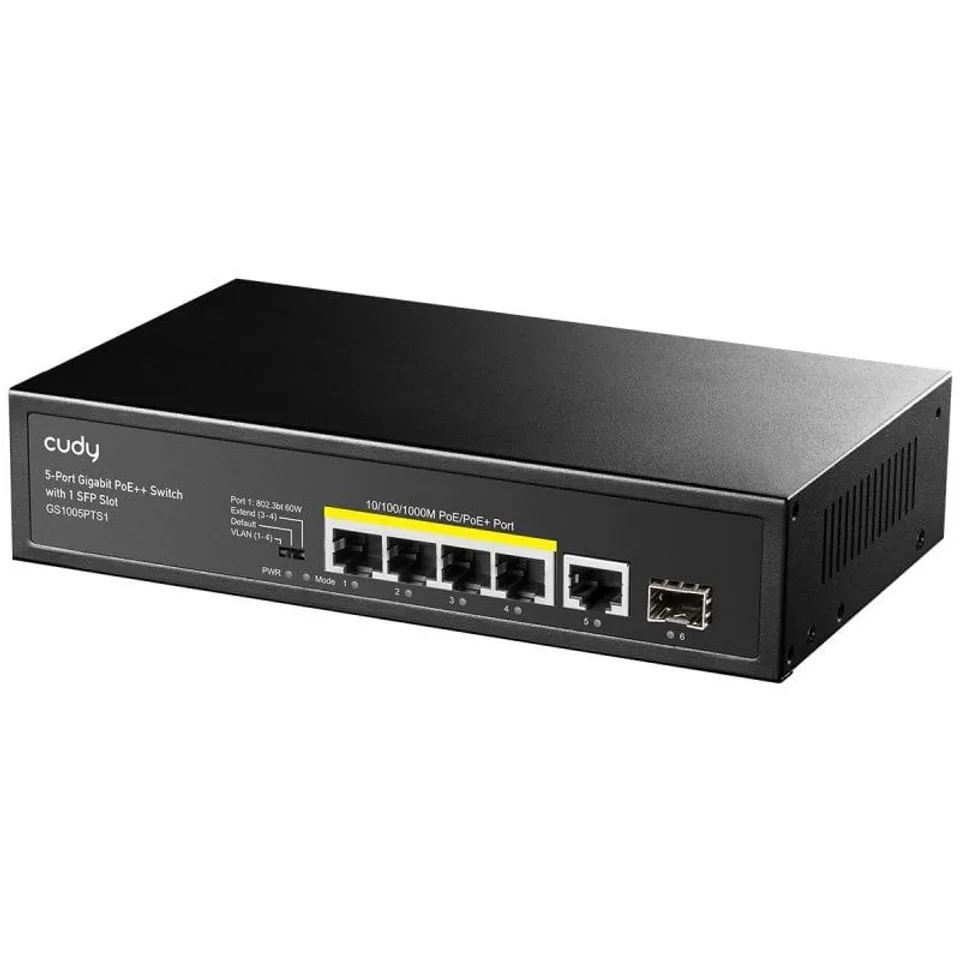 Cudy Switch Gigabit 5 Puertos RJ-45 SFP PoE+ 120W Montaje Rack Metal