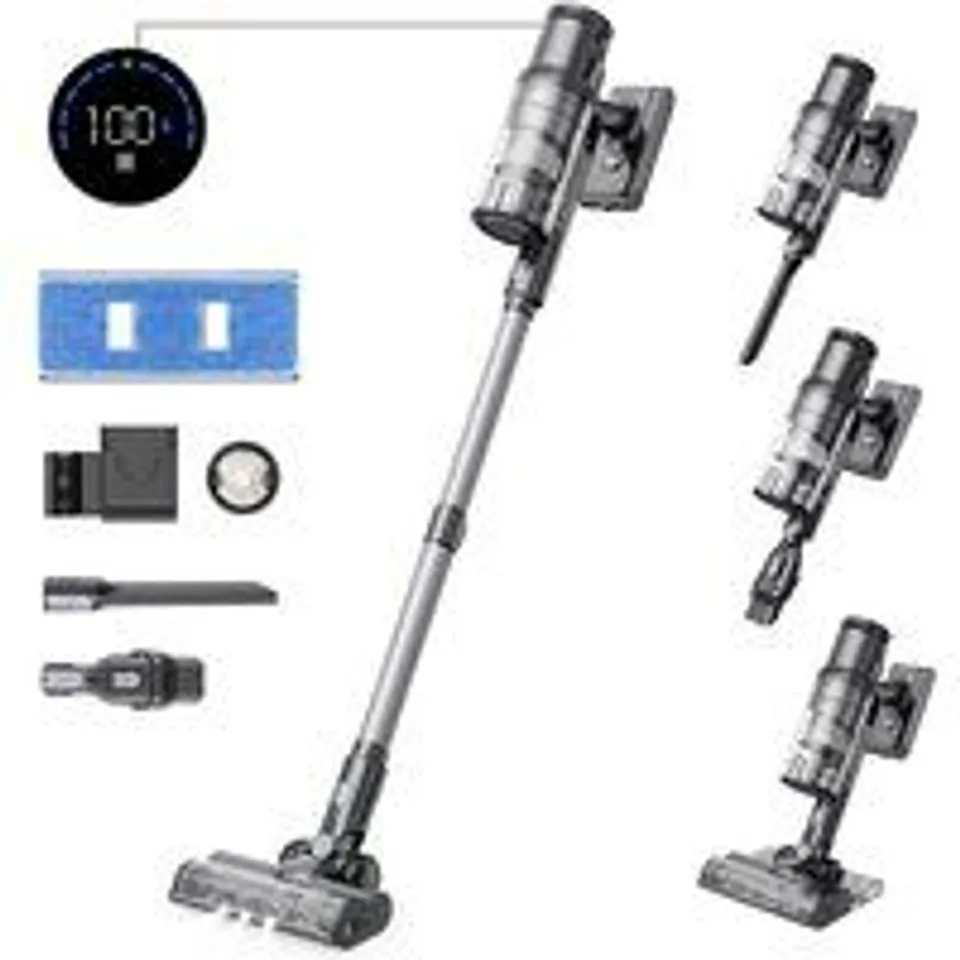Proscenic P11 Mopping Aspiradora Inalámbrica de Escoba con Mopa 400W Negro