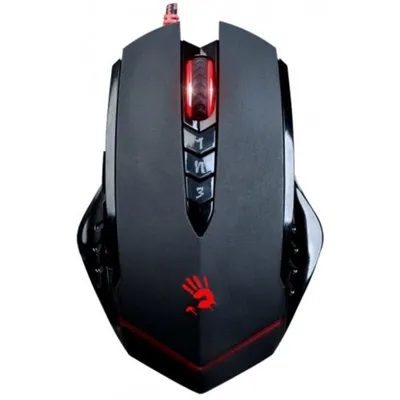 Ratón A4Tech V8M USB 3200 DPI Negro Rojo 8 Botones Memoria Gaming