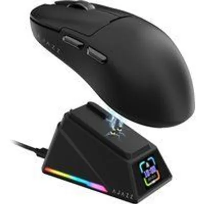 Ratón Ajazz inalámbrico 42000 DPI ultraligero base magnética pantalla RGB