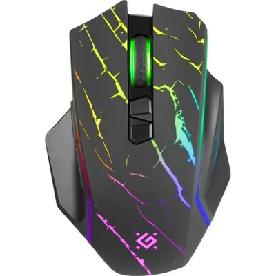 Ratón Defender URAN GM-503 Inalámbrico RF 3200 DPI Negro RGB 8 Botones Gaming