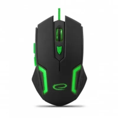 Ratón Esperanza MX205 Fighter USB 2400DPI Negro Verde Iluminación Ergonomía