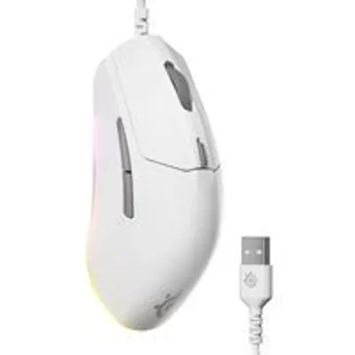 Ratón gaming Steelseries Rival 3 Gen 2 con cable, 8500 DPI, 6 botones, 1,35ms latencia, Blanco