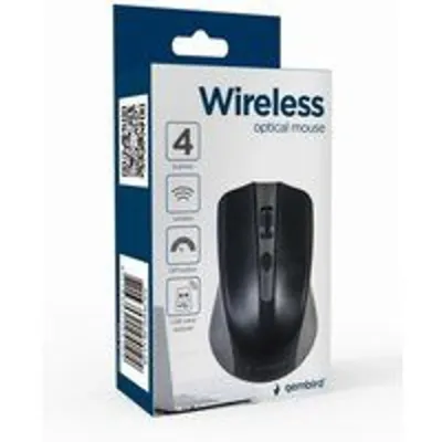 Ratón Gembird inalámbrico 1600 DPI 4 botones Nanoreceptor USB ambidiestro negro/gris