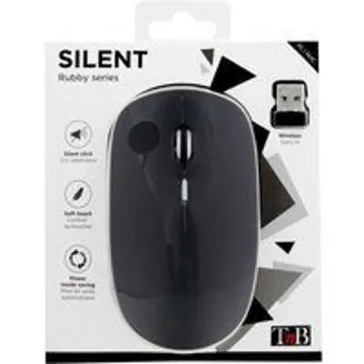 Ratón inalámbrico T'nB MWRUBBY2 1600 DPI Ambidextro Negro Plata Clic Silencioso