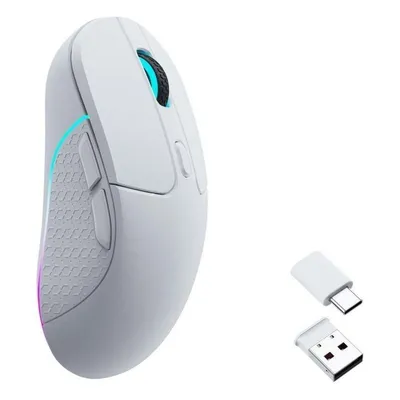 Ratón Keychron M3 Wireless Bluetooth 26000DPI Blanco RGB 5 Botones Ergonómico