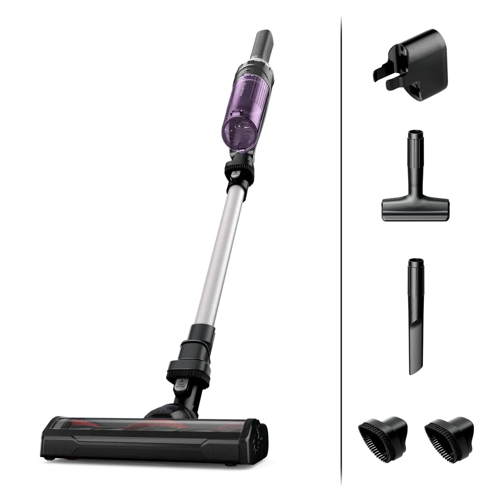 Rowenta RH1129 Aspiradora escoba 2 en 1 Batería Secar Sin bolsa 0,4 L 100 W Púrpura, Aluminio