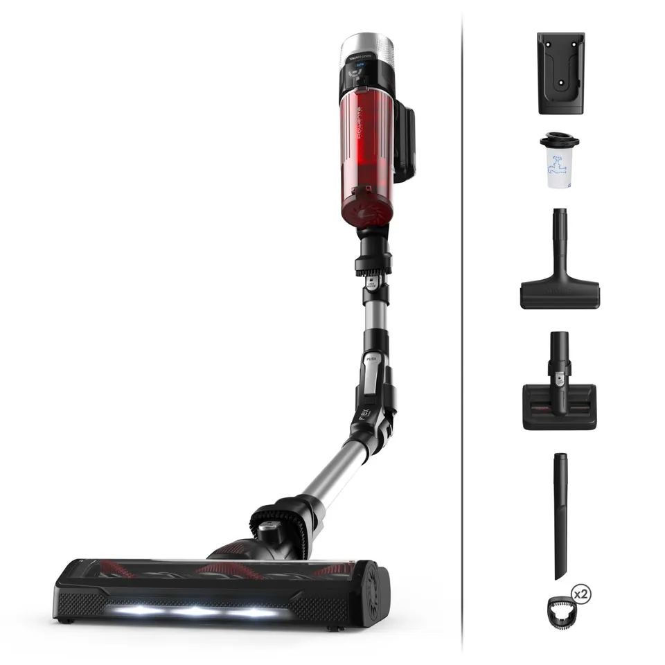 Rowenta RH2077 Aspiradora escoba 2 en 1 Batería Secar Sin bolsa 0,4 L 250 W Negro, Rojo