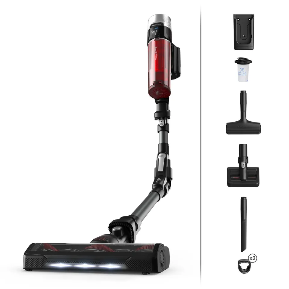 Rowenta RH2078 Aspiradora escoba 2 en 1 Batería Secar Sin bolsa 0,4 L 250 W Negro, Rojo