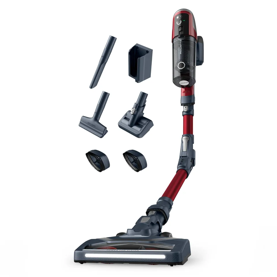 Rowenta RH6471 Aspiradora escoba 2 en 1 Batería Secar Sin bolsa 0,55 L Gris, Rojo