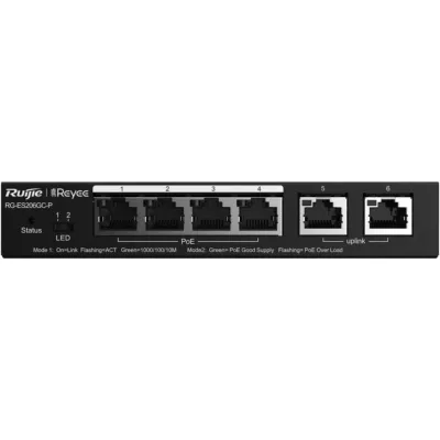 Ruijie Networks RG-ES209GC-P Switch 9 Puertos Ethernet PoE Negro