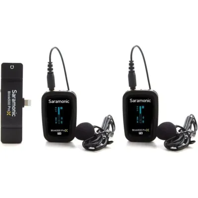 Saramonic Blink500 ProX B4 Sistema de Micrófono Inalámbrico para 2 Personas Lavaliers Lightning