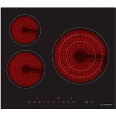 Schneider SCCH603TSE1 Placa Vitrocerámica 3 Zonas 60cm Negra