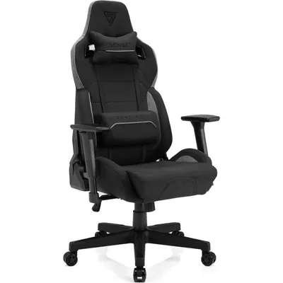 SENSE7 Sentinel Silla Gaming de Tela Ergonómico Ajustable Soporte Lumbar Negra/Gris