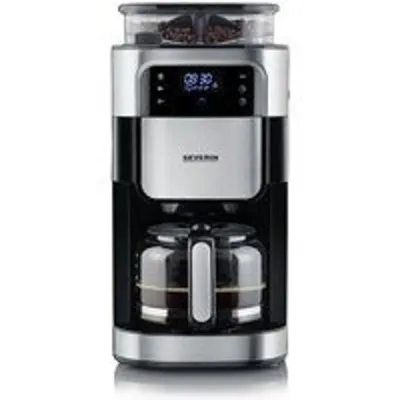 Severin Ka 4813 Cafetera con Molinillo de Goteo Jarra de Cristal 1,25 L 1000 W Negro