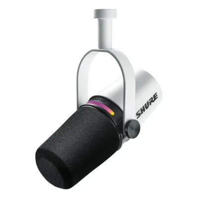Shure MV7+ Micrófono Dinámico USB/XLR para Podcast Streaming Blanco