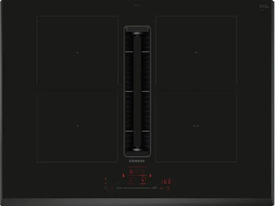 Siemens ED751HQ26E hobs Negro Integrado 71 cm Con placa de inducción 4 zona(s) Campana integrada