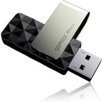 Silicon Power Blaze B30 64GB USB 3.2 Gen1 Sin Tapa Negro AES 256 Bits