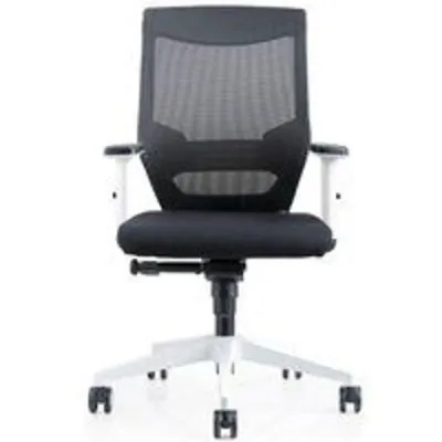 Silla de oficina Rocada Ergoline 908W-4 ajuste lumbar malla negra base blanca altura regulable