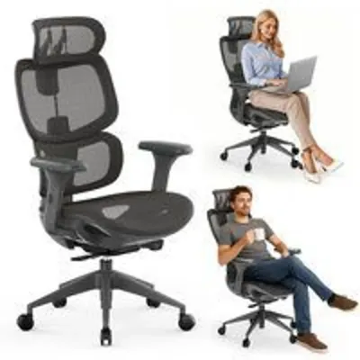 Silla de Oficina SENSE7 Nobu Soporte Lumbar Innovador Reposabrazos 3D Malla Transpirable Dark Gray