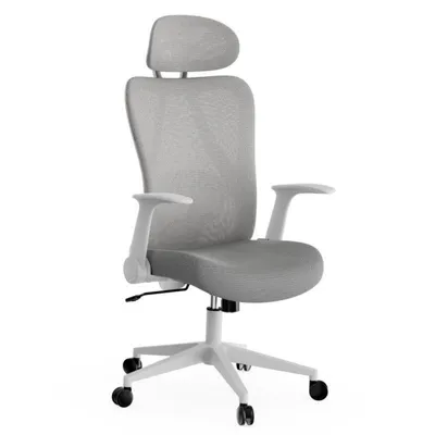 Silla ergonómica Sense7 Noxo respaldo malla reposabrazos abatibles gris y negro