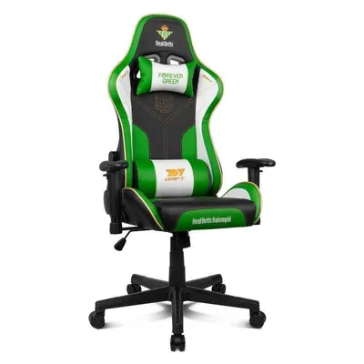 Silla Gaming Drift DR90 Betis Edition, Reposabrazos 2D, Polipiel Premium, Estructura Metálica, Negro/Verde/Blanco
