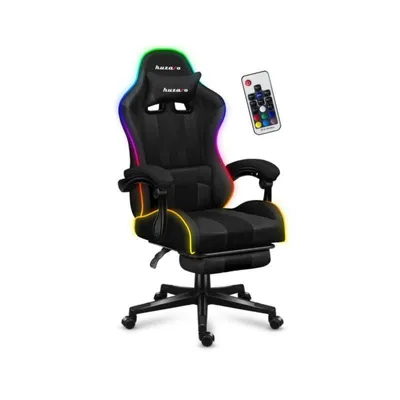Silla gaming Huzaro FORCE 4.7 negra 140 kg tejido reposabrazos 360° iluminación