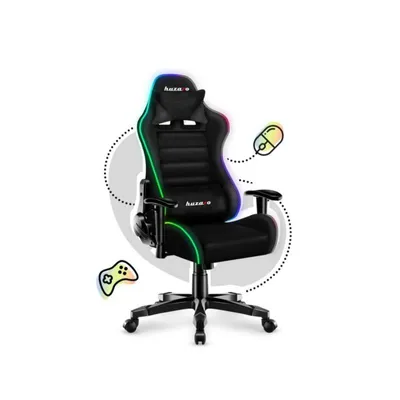 Silla gaming Huzaro Ranger 6.0 RGB ergonómica negra soporte 130 kg LED