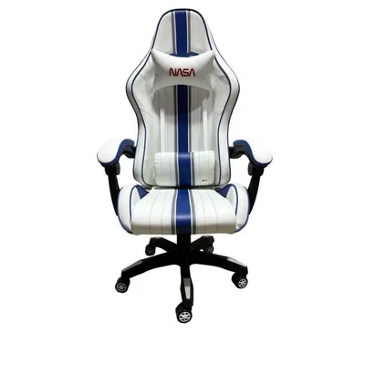 Silla gaming Nasa Atlantis BIS respaldo ajustable 120 kg azul/blanco