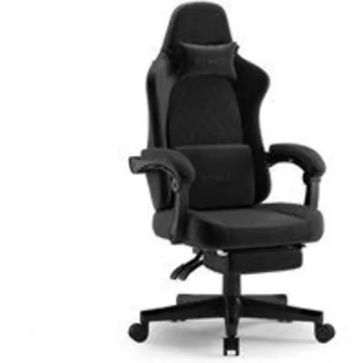 Silla Sense7 Devon Negra, reclinación 90-135°, piel ecológica HDE™ o Alcantara, soporte lumbar y reposapiés extensible