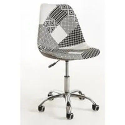 Sillas De Escritorio - Silla Neo Patchwork - Patchwork Blanco Y Negro