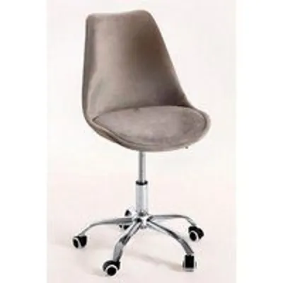 Sillas De Escritorio - Silla Neo Terciopelo - Gris Claro