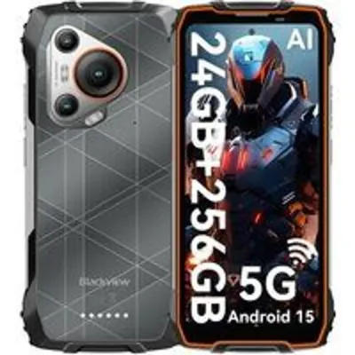 Smartphone Blackview 24GB RAM 256GB IA DeepSeek ChatGPT Gemini AI 5G 2.4K 120Hz Naranja